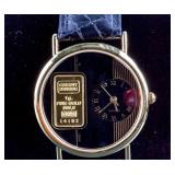 Swiss Ingot 1g Gold (9999) Dial 4 Diamond Watch w/