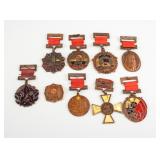 9 Assorted Worldwide Metal Medals