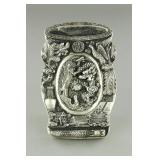 Chinese Silver Ink Well with Lid Mo Bao Zhai Mark