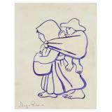 Attr. Diego Rivera (Mexican, 1886-1957) Ink/Paper