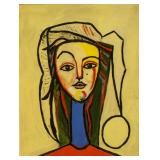 Suzanne Pomerleau Acrylic on Board Cubist Portrait