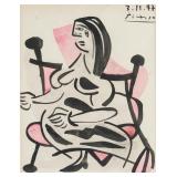 Pablo Picasso (Spain 1881-1973) Watercolor Cubist