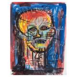Attr. Jean Michel Basquiat Mixed Media Portrait
