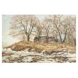 Ernest Lawson 1873-1939 Oil on Board Landscape