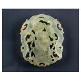 Chinese Icy Green Hardstone Immortal Pendant