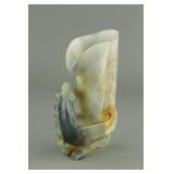 Chinese Agate Carved Phoenix Form Libation Cup