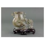 Chinese Hardstone Carved Decoration with Stand