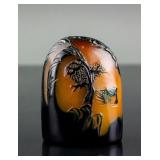 Chinese Crow Skin Shoushan Stone Carved Boulder