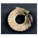 Chinese Brown &Dark Green Jade Dragon Pendant