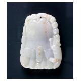 Chinese White Jade Carved Chayote Pendant