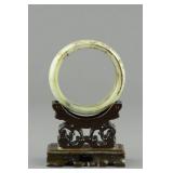 Fine Celadon Jade Bangle Carved 12 Zodiac Animals
