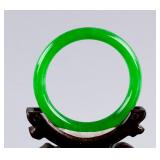 Burma Green Jadeite Carved Bangle
