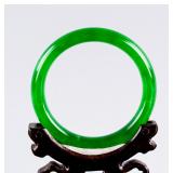 Burma Green Jadeite Carved Bangle