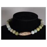 Chinese Jadeite Beads with Tianzhu Bead Necklace