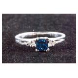 0.50ct Blue & White Diamond Ring CRV $3200