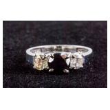1.04ct Black & 0.50ct White Diamond Ring CRV $6660