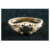 10k Yellow Gold Black Diamond Ring CRV $2150