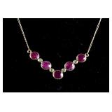10k Yellow Gold Ruby & Diamond Necklace CRV $1922