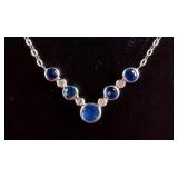 1.80ct Blue Sapphire & Diamond Necklace CRV $2000