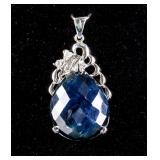 Pear Cut Blue Sapphire Pendant 24.38ct Total