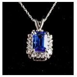1.06ct Tanzanite 0.22ct Diamond Necklace CRV $3250