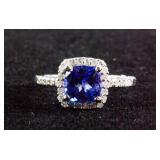 1.85ct Tanzanite & 0.32ct Diamond Ring SI-I
