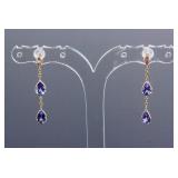 2.50ct Tanzanite & 0.20ct Topaz Earrings CRV $3001