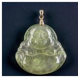 Burma Icy Green Jadeite 9ct Yellow Gold Bail