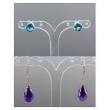 Set of Topaz & Amethysts Earrings CRV $1175