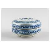 Chinese Blue and White Porcelain Dragon Round Box