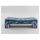 Chinese B&W Porcelain Pillow Qing Shen De Tang MK