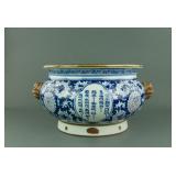 Fine Blue & White Porcelain Censer Yongzheng Seals