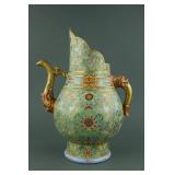 Fine Imperial Turquoise Porcelain Ewer Qianlong MK