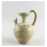 Chinese Jin Style Pottery Rooster Head Pitcher