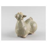Chinese Celadone Crackle Glaze Ram Statue