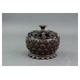 Chinese Bronze Lotus Censer with Thunderbolt Mark