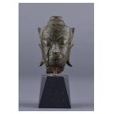 Chinese Carved Bronze Buddha Head
