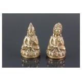 Pair Tibetan Old Bronze Statue with Thunderbolt Mk