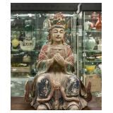 18th/19th Century Gilt Wood Carved Guanyin Statue