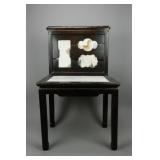 Chinese Old Rosewood Chair w/ Marble Deco
