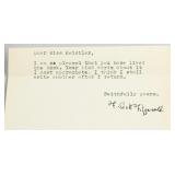F. Scott Fitzgerald  1896-1940 Autograph & Letter