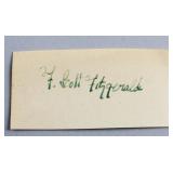 F.Scott Fitzgerald 1896-1940 US Novelist Autograph