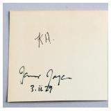 James Joyce 1882-1941 Irish Novelist Autograph