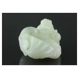 Chinese White Jade Carved Dragon Pendant
