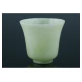 Chinese White Hardstone Cup Flared Rim & Foot Rim