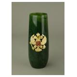 Russian Green Jade Carved Brush Holder