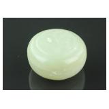 Chinese White Jade Cylindrical Box Butterfly