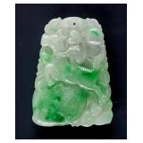 Burma Green Jadeite Carved Monkey Horse Pendant