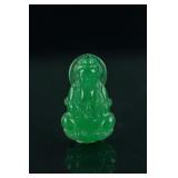 Chinese Green Jadeite Guanyin Pendant
