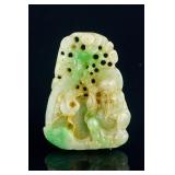 Burma Green Jadeite Carved Shou Xing Pendant